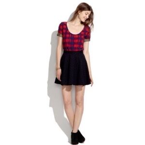 NWT Madewell Black Polka Dot Skater Skirt